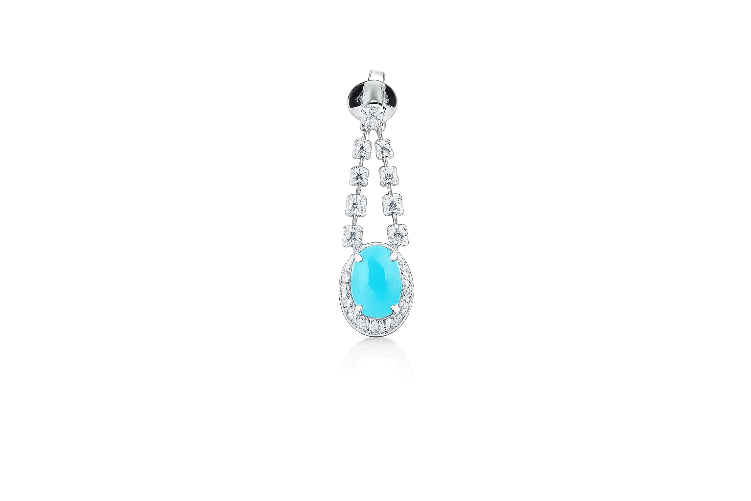Paraiba Cabochone & Diamonds Éclipse Earrings