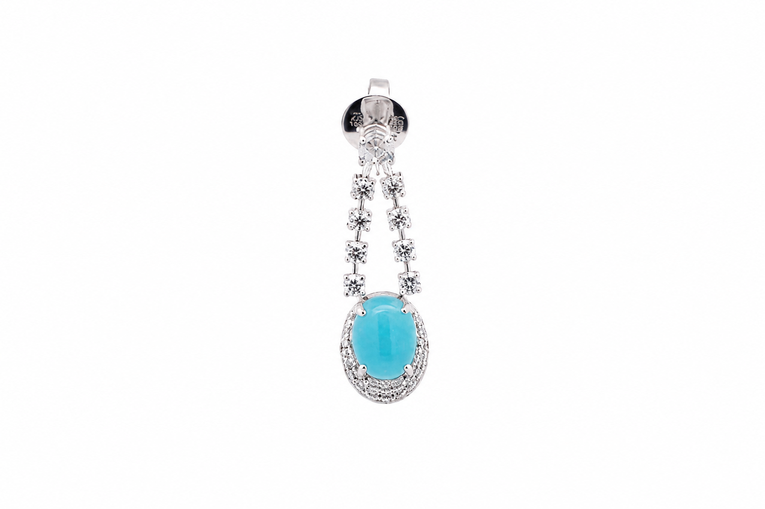 Paraiba Cabochone & Diamonds Éclipse Earrings