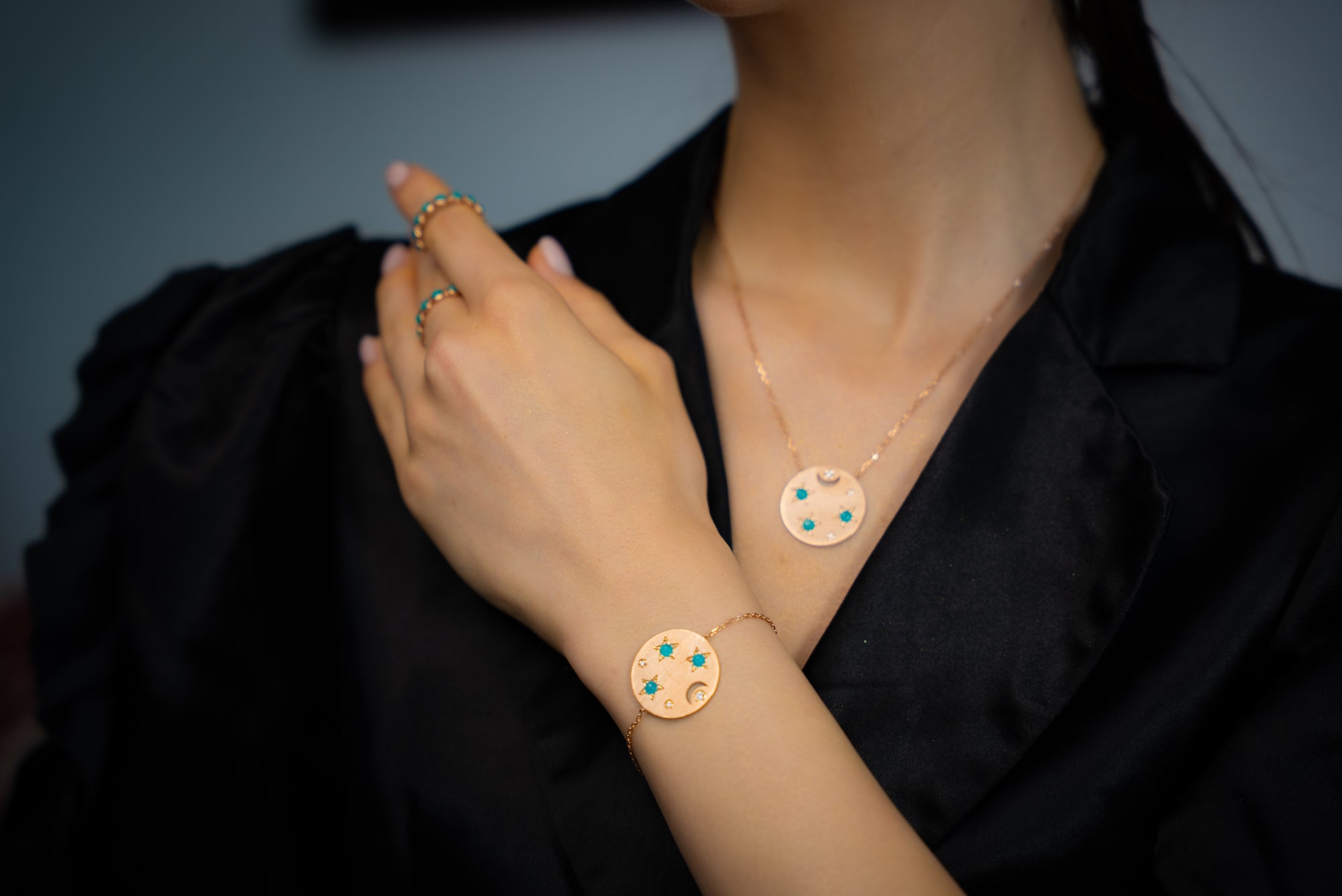Paraiba Cabochone, Diamonds Celeste Bracelet