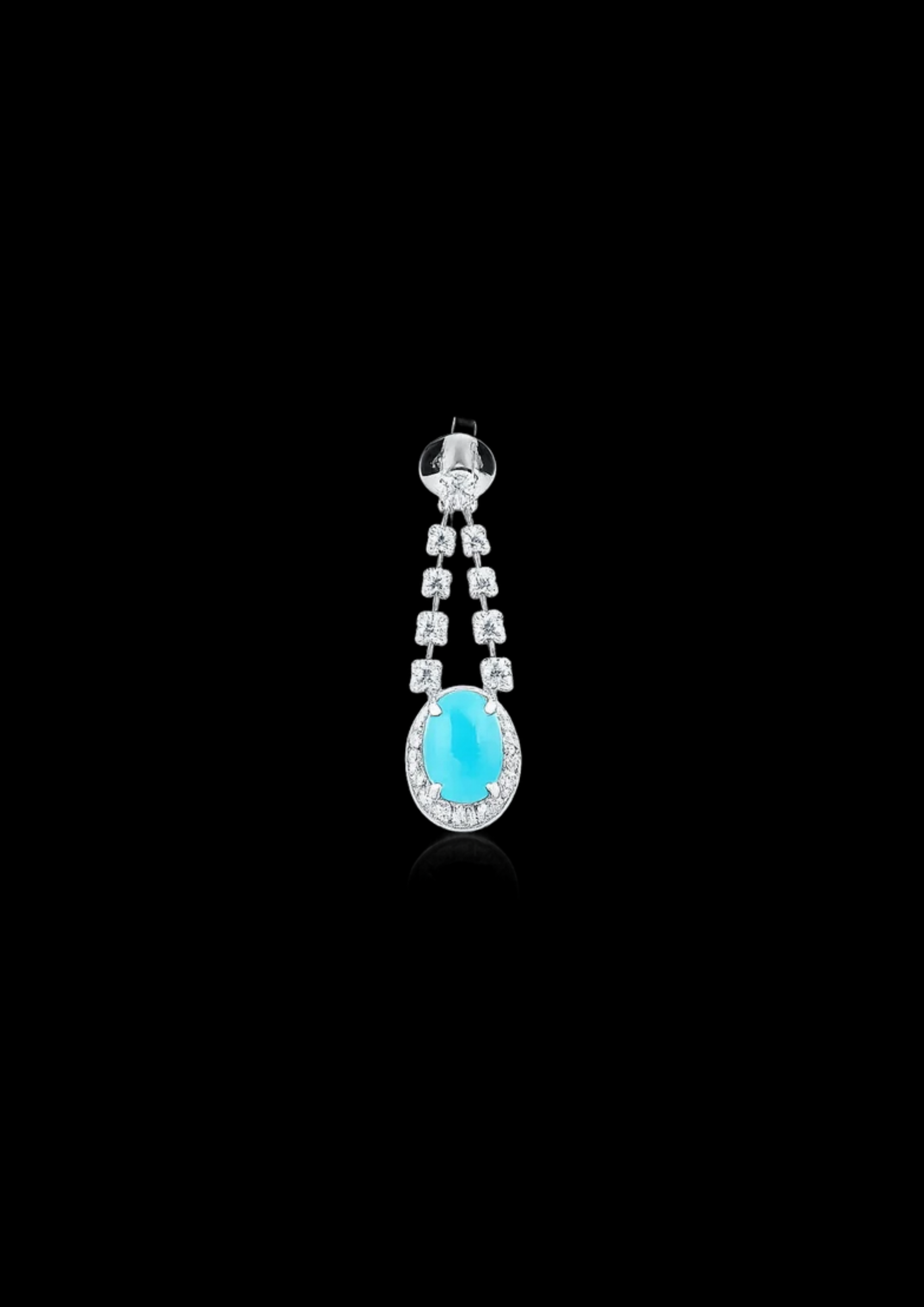 Paraiba Cabochone & Diamonds Éclipse Earrings