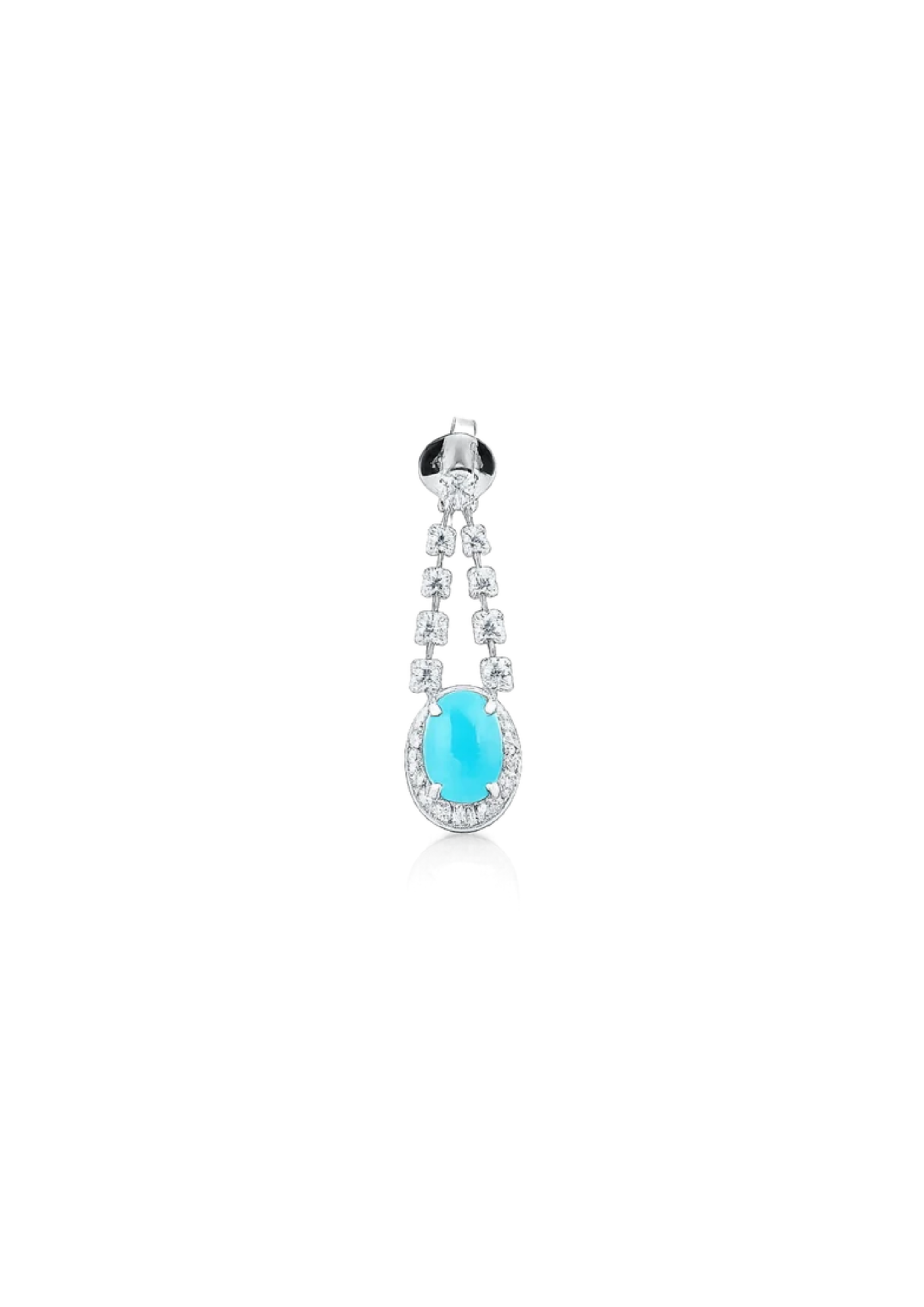 Paraiba Cabochone & Diamonds Éclipse Earrings